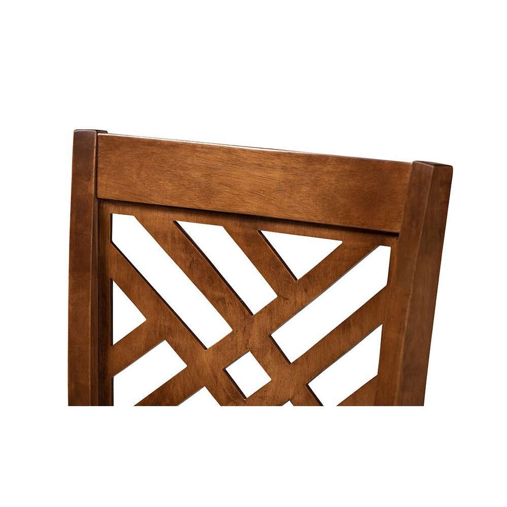 Walnut Brown Finished 2-Piece Wood Counter Height Pub Chair Set Set. Picture 4
