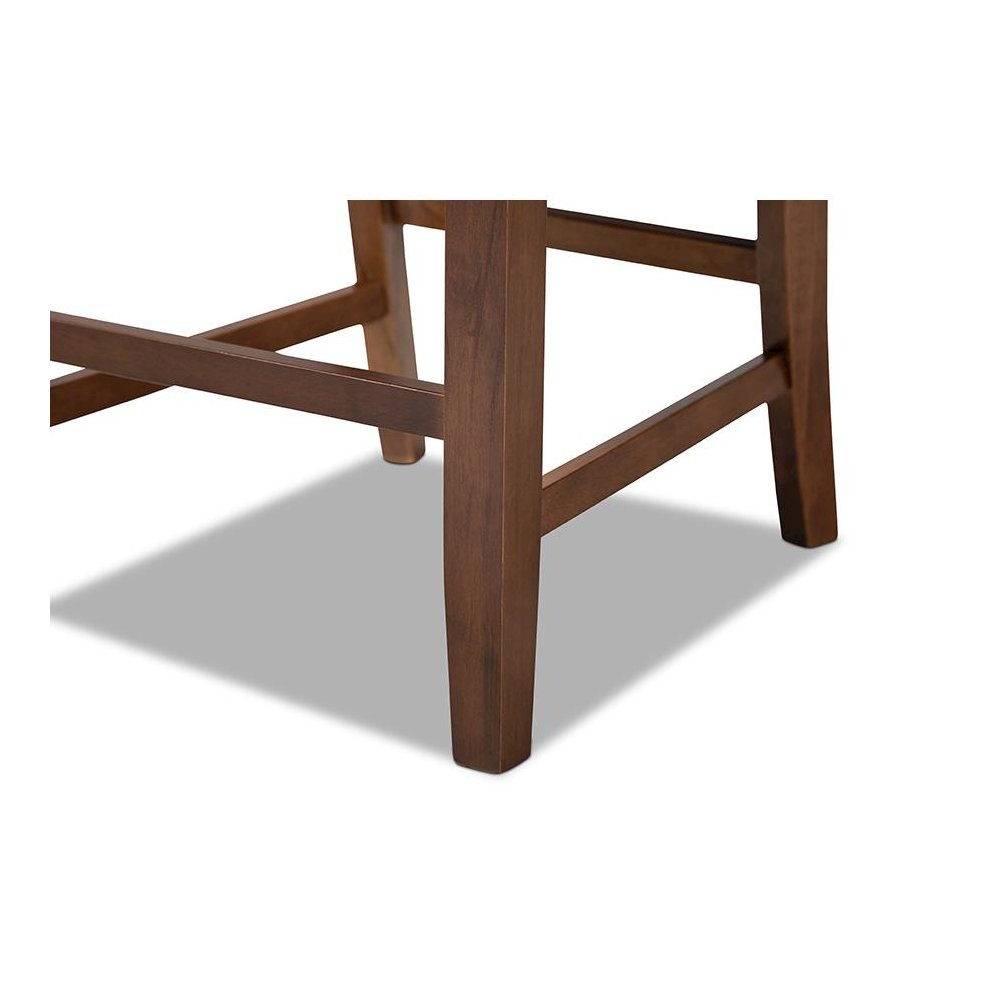 Walnut Brown Finished 2-Piece Wood Counter Height Pub Chair Set Set. Picture 5