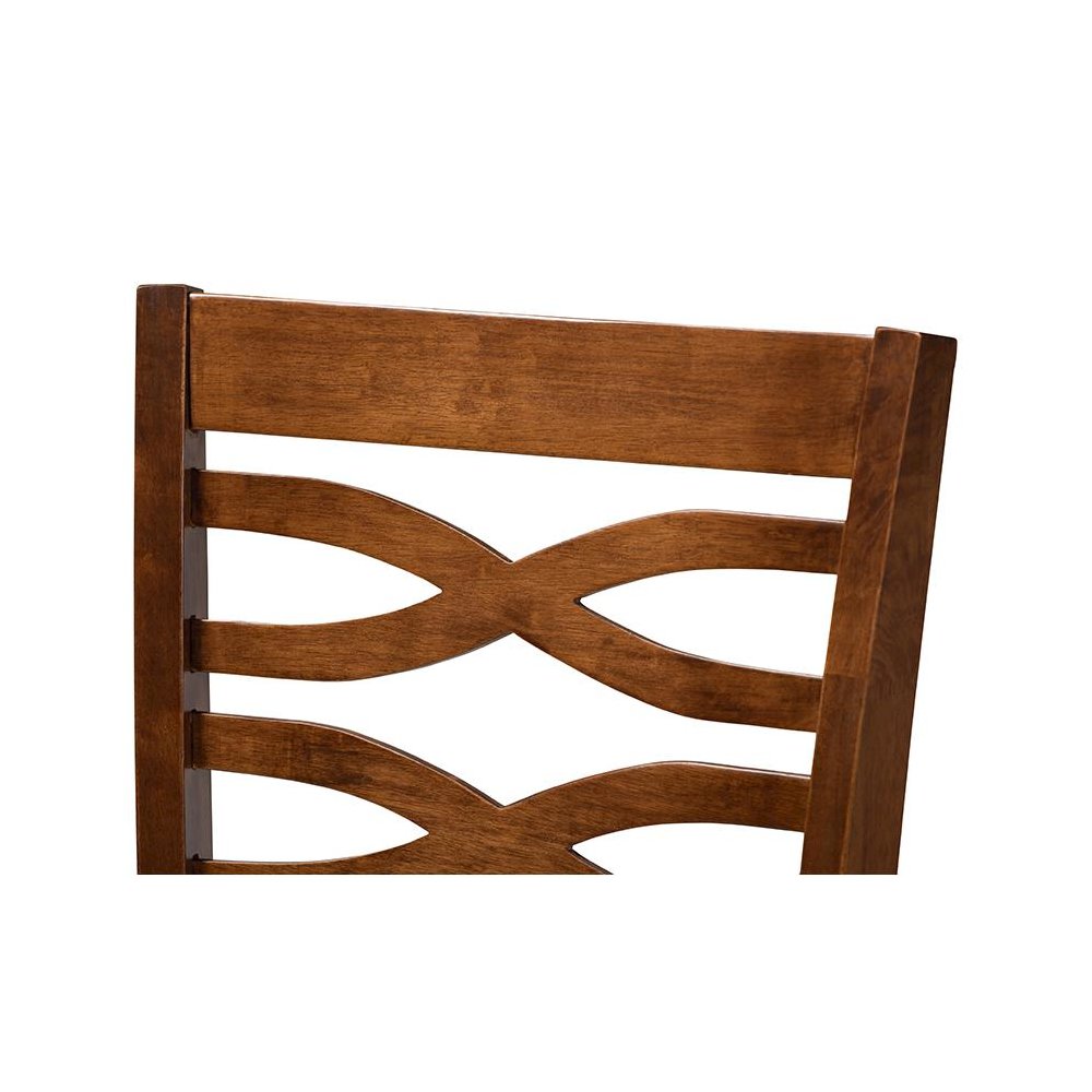 Walnut Brown Finished 2-Piece Wood Counter Height Pub Chair Set Set. Picture 4