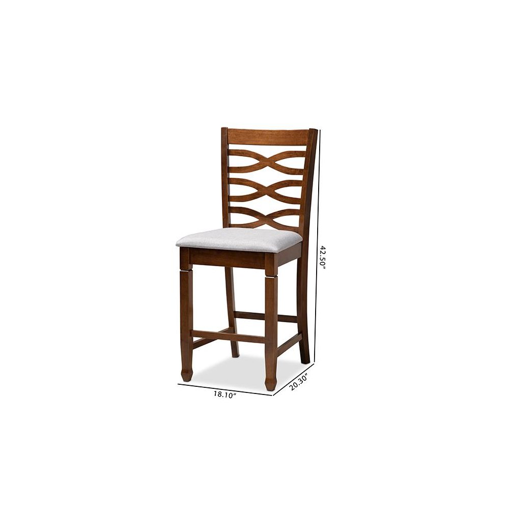 Walnut Brown Finished 2-Piece Wood Counter Height Pub Chair Set Set. Picture 8