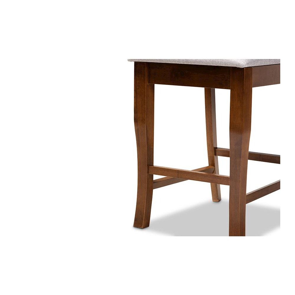Walnut Brown Finished Wood 2-Piece Counter Height Pub Chair Set. Picture 5