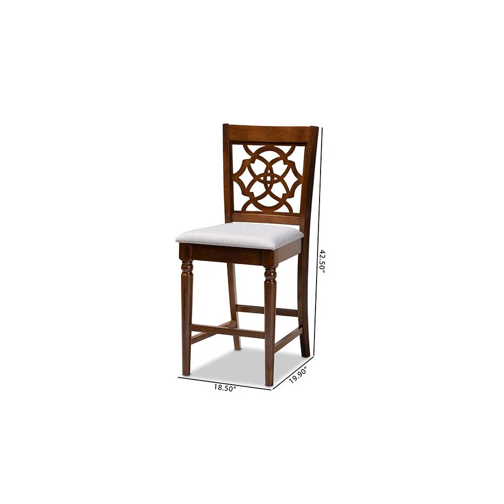 Walnut Brown Finished Wood 2-Piece Counter Height Pub Chair Set. Picture 8