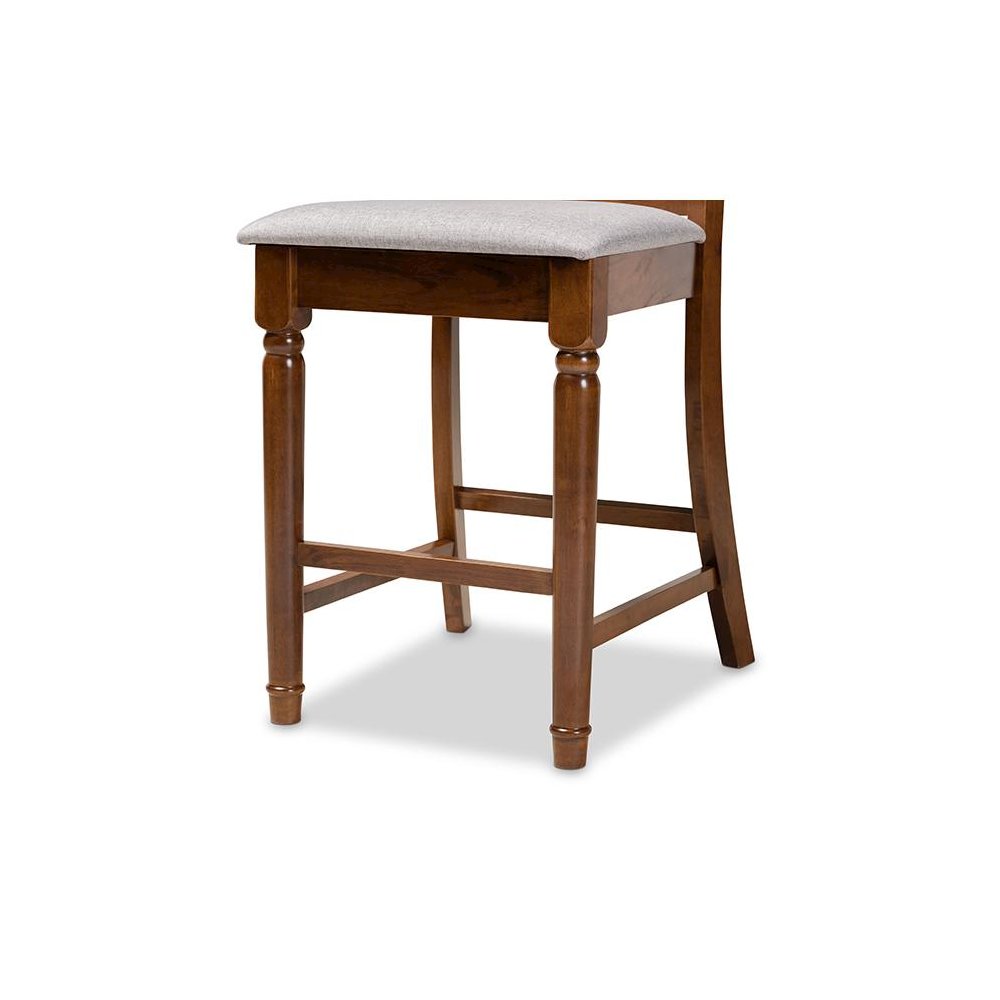 Walnut Brown Finished Wood 2-Piece Counter Height Pub Chair Set. Picture 5