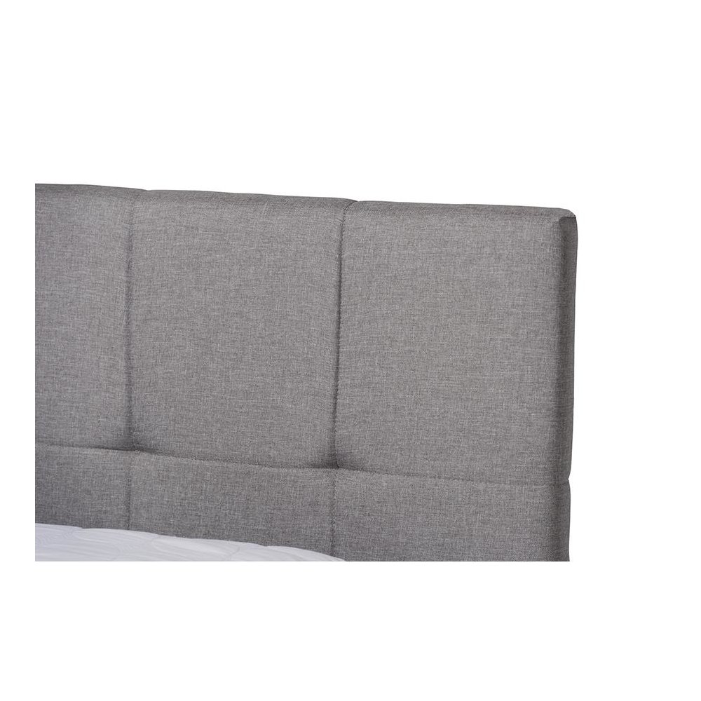 Netti Light Grey Fabric Upholstered 2-Drawer Queen Size Platform Storage Bed. Picture 6