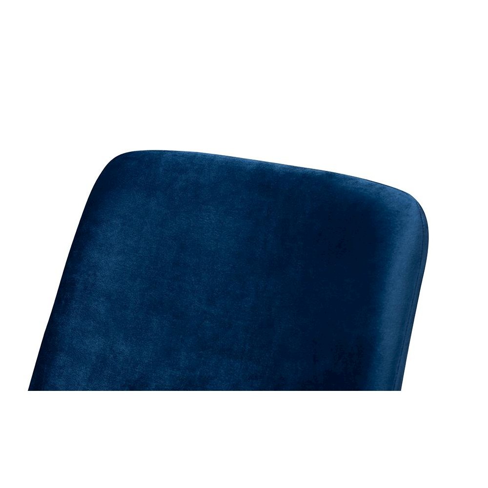 Sennet Glam and Luxe Navy Blue Velvet Fabric Upholstered Gold Finished Armchair. Picture 5