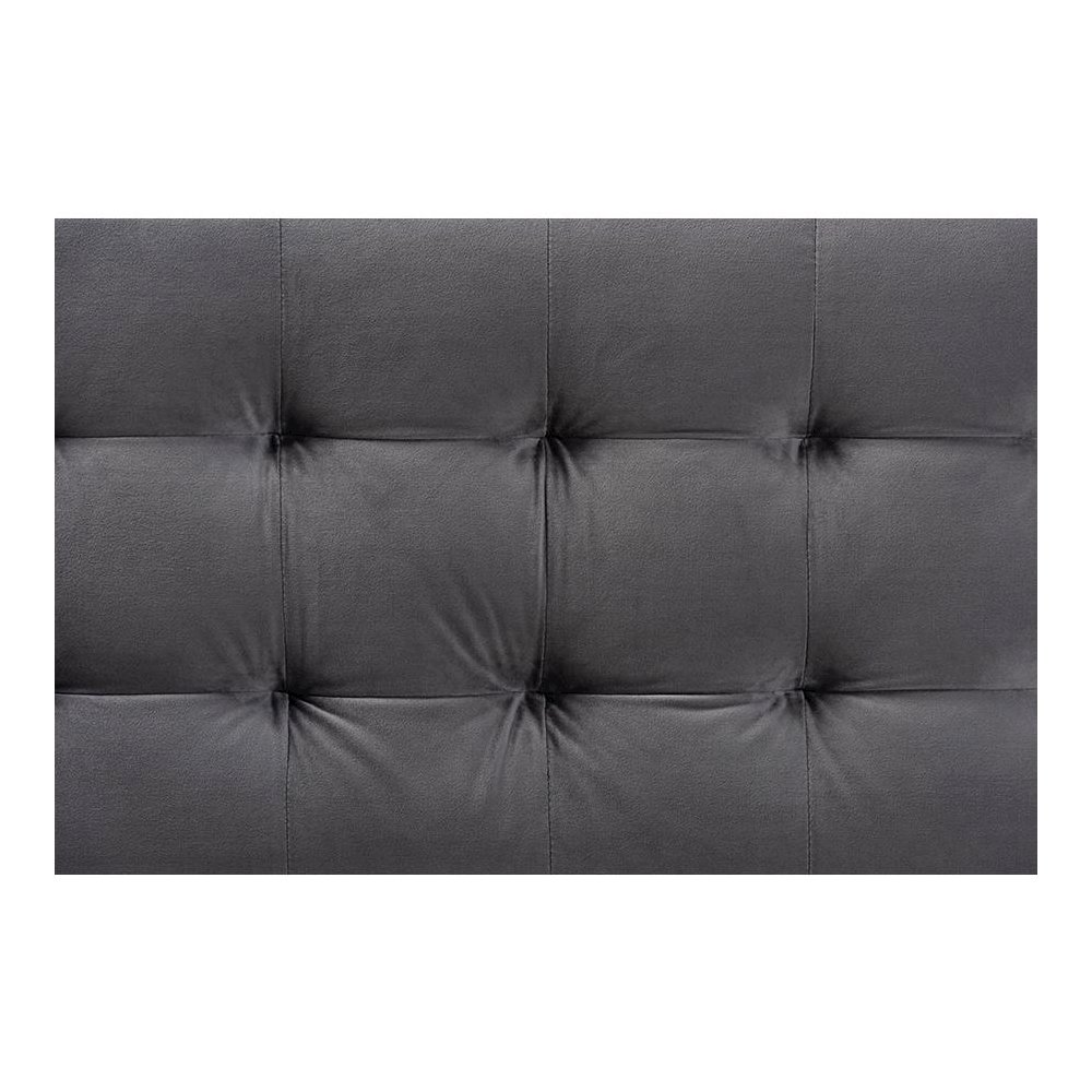 Grey Velvet Fabric Upholstered Grid-Tufted Storage Ottoman Bench. Picture 6
