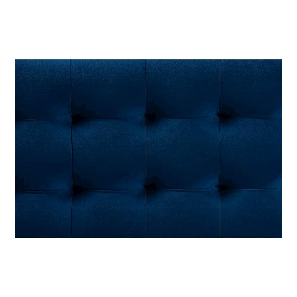 Navy Blue Velvet Fabric Upholstered Grid-Tufted Storage Ottoman Bench. Picture 6