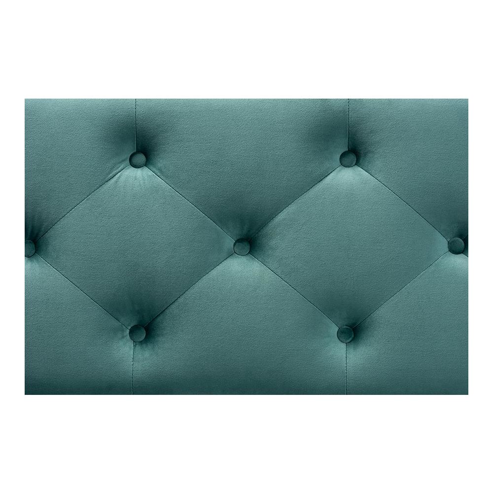 Teal Blue Velvet Fabric Upholstered Button-Tufted Storage Ottoman Bench. Picture 6