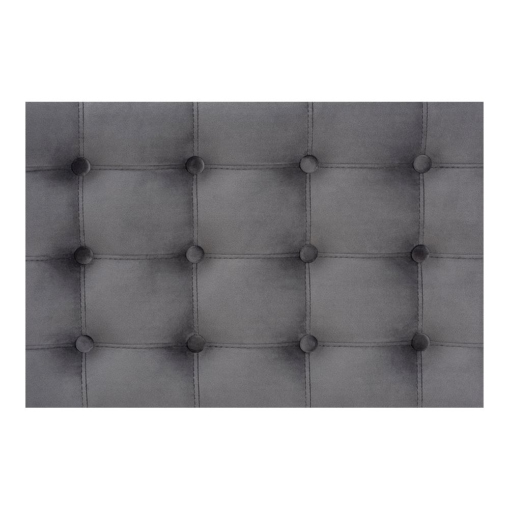 Grey Velvet Fabric Upholstered Button-Tufted Storage Ottoman Bench. Picture 6