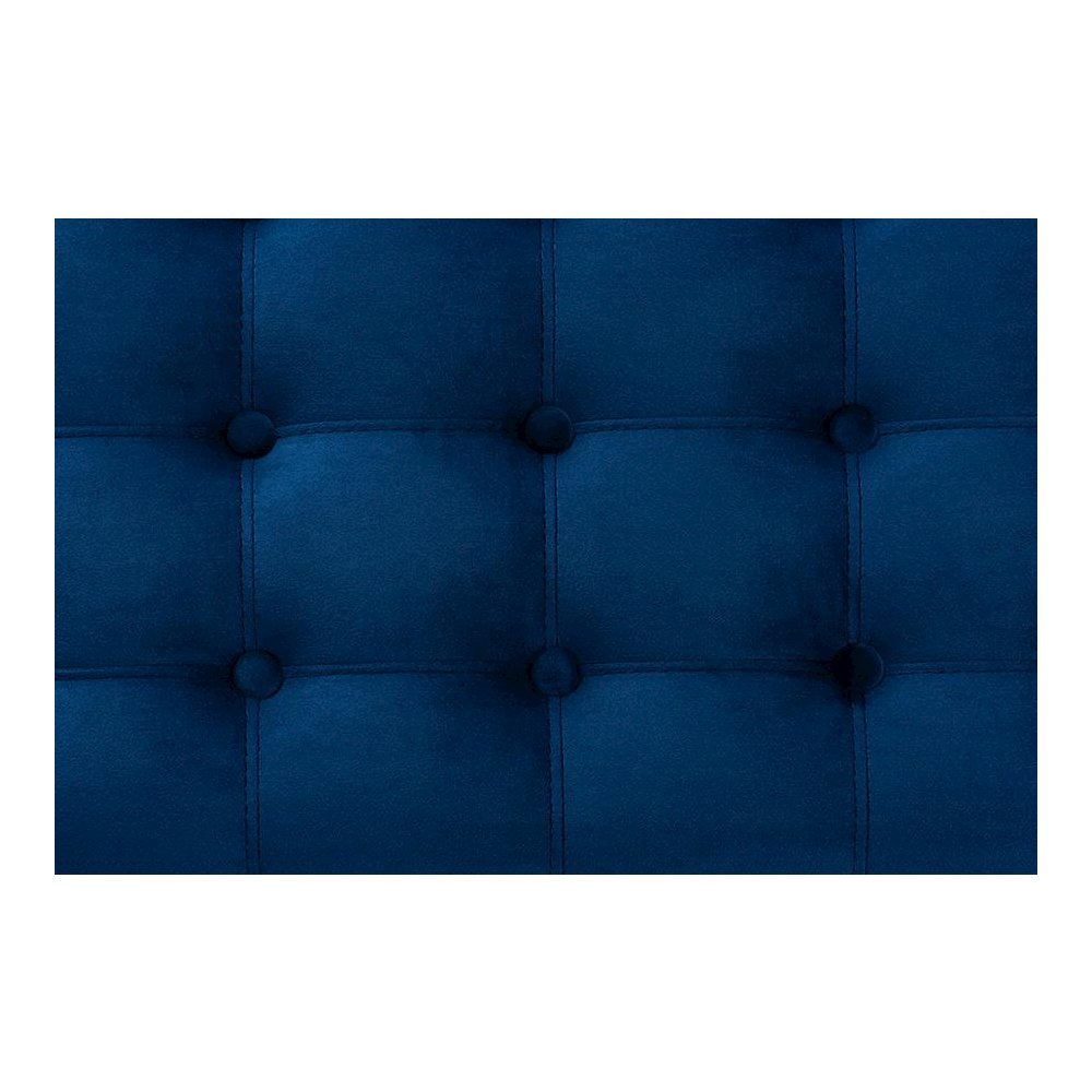 Navy Blue Velvet Fabric Upholstered Button-Tufted Storage Ottoman Bench. Picture 6