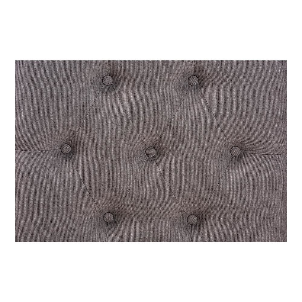 Naeva Mid-Century Modern Grey Fabric Upholstered Walnut Finished Wood Footstool. Picture 5