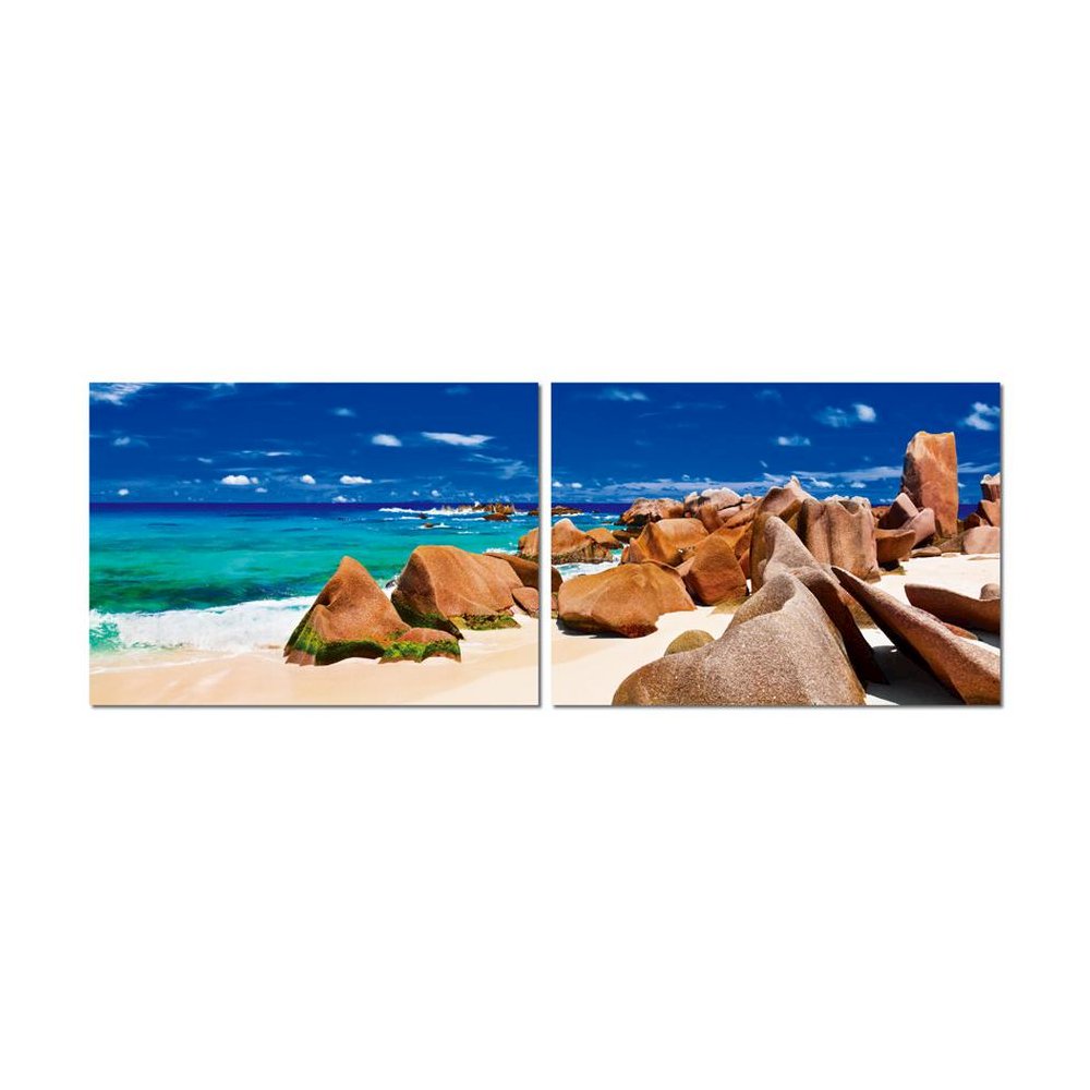 Tasmanian Tide Mounted Photography Print Diptych Multi. Picture 1