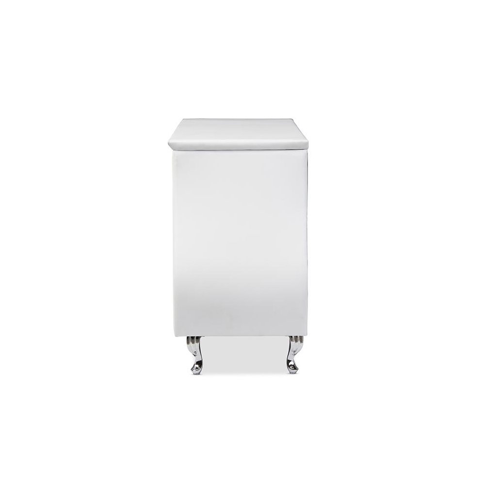 Enzo Modern and Contemporary White Faux Leather 6-Drawer Dresser. Picture 2