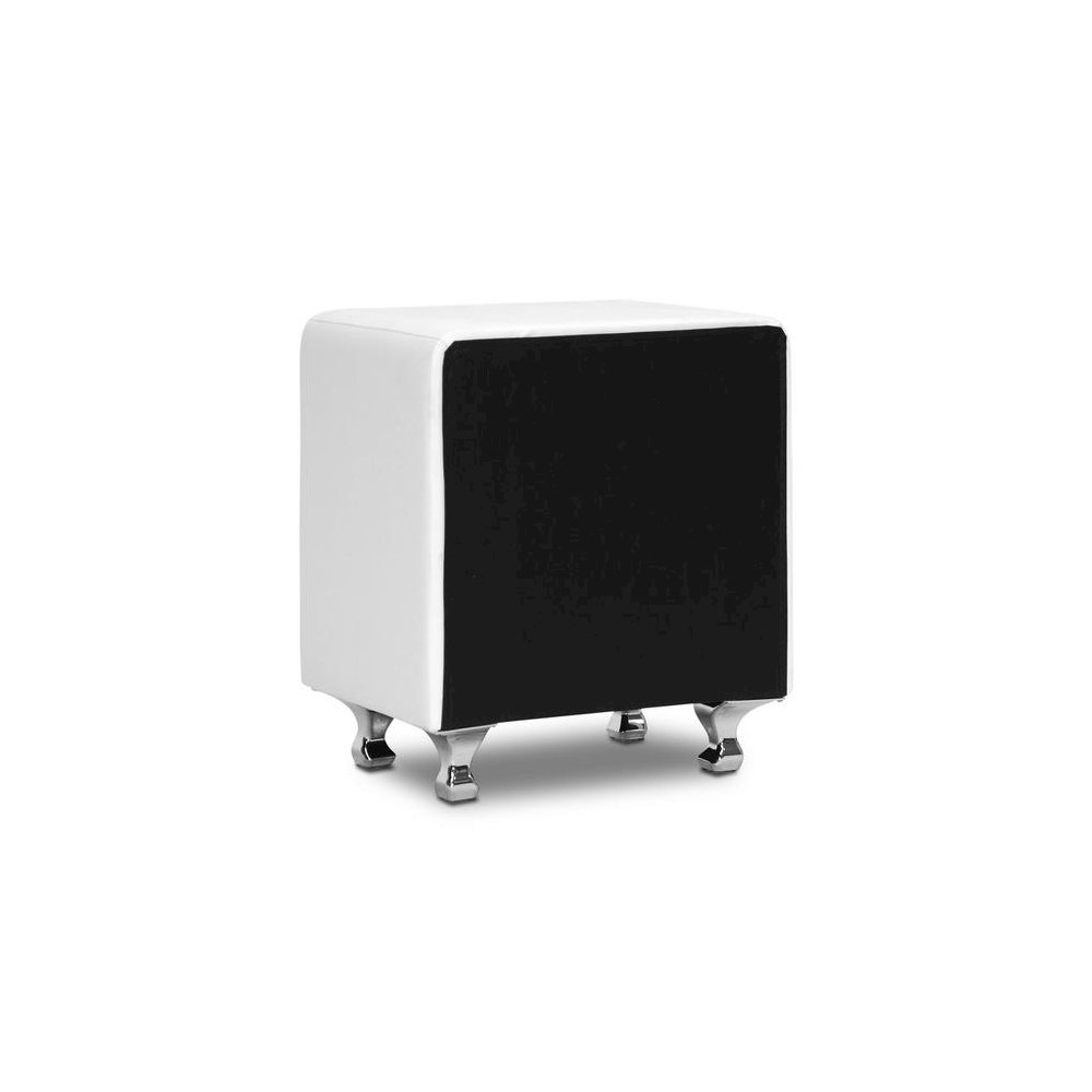 Baxton Studio Stella Crystal Tufted White Upholstered Modern Nightstand. Picture 2