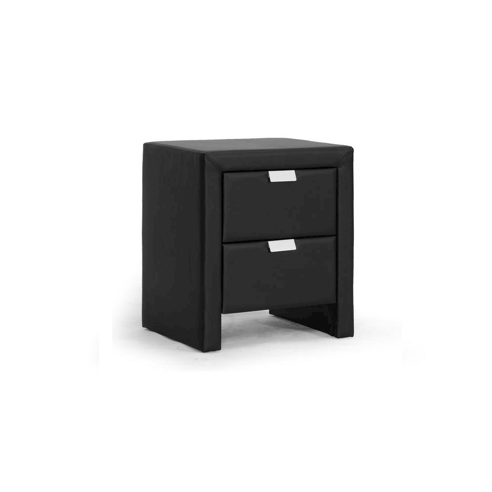 Baxton Studio Frey Black Upholstered Modern Nightstand. Picture 5