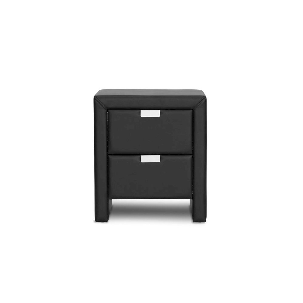 Baxton Studio Frey Black Upholstered Modern Nightstand. Picture 1