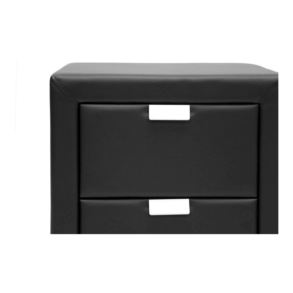 Baxton Studio Frey Black Upholstered Modern Nightstand. Picture 3