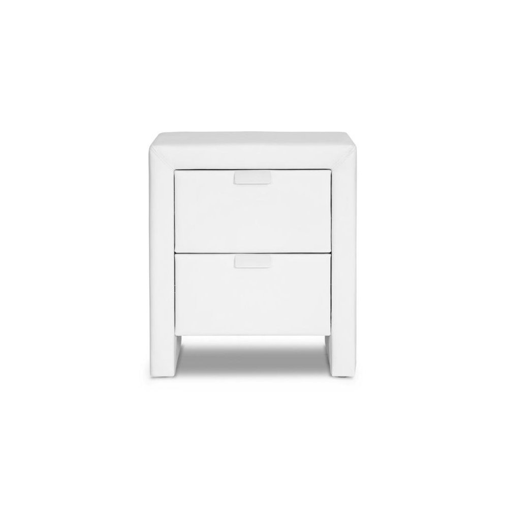 Baxton Studio Frey White Upholstered Modern Nightstand. Picture 1