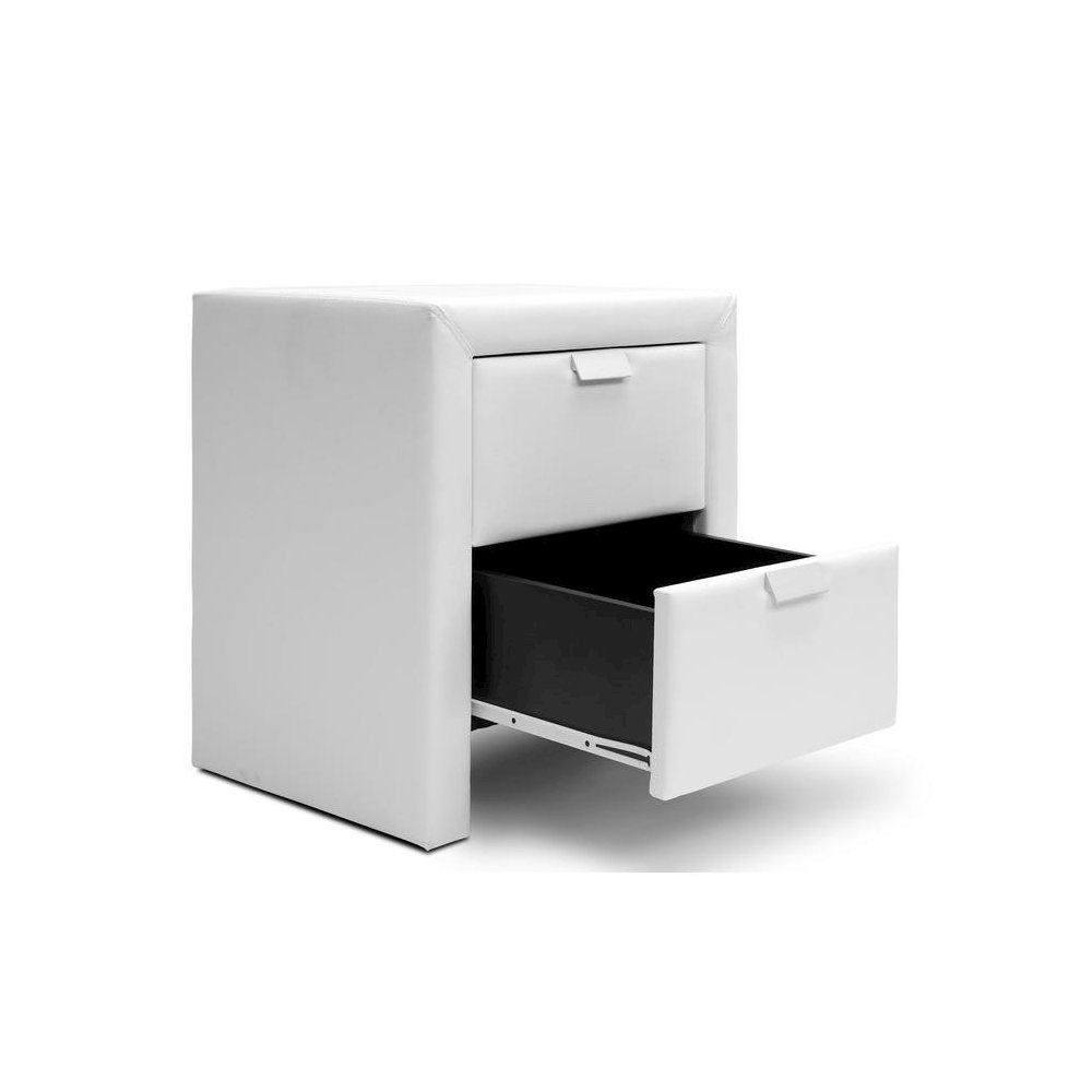 Baxton Studio Frey White Upholstered Modern Nightstand. Picture 3