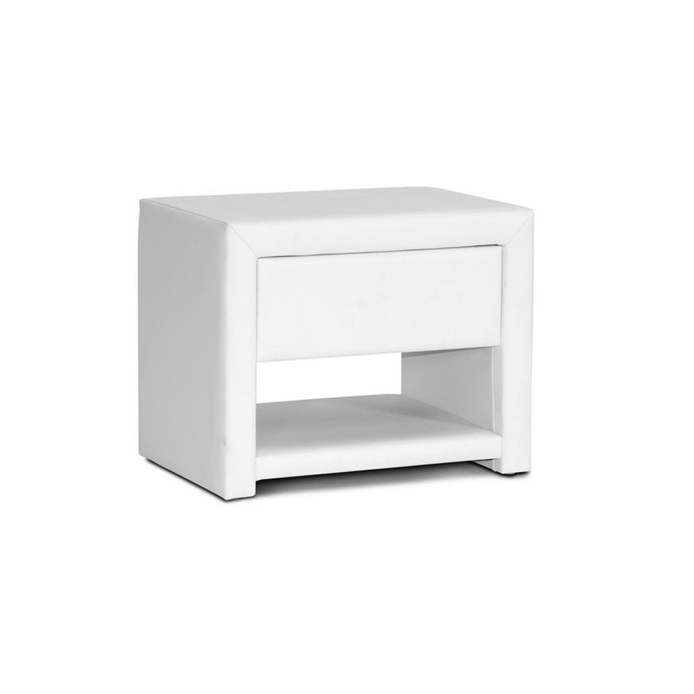 Baxton Studio Massey White Upholstered Modern Nightstand. Picture 4