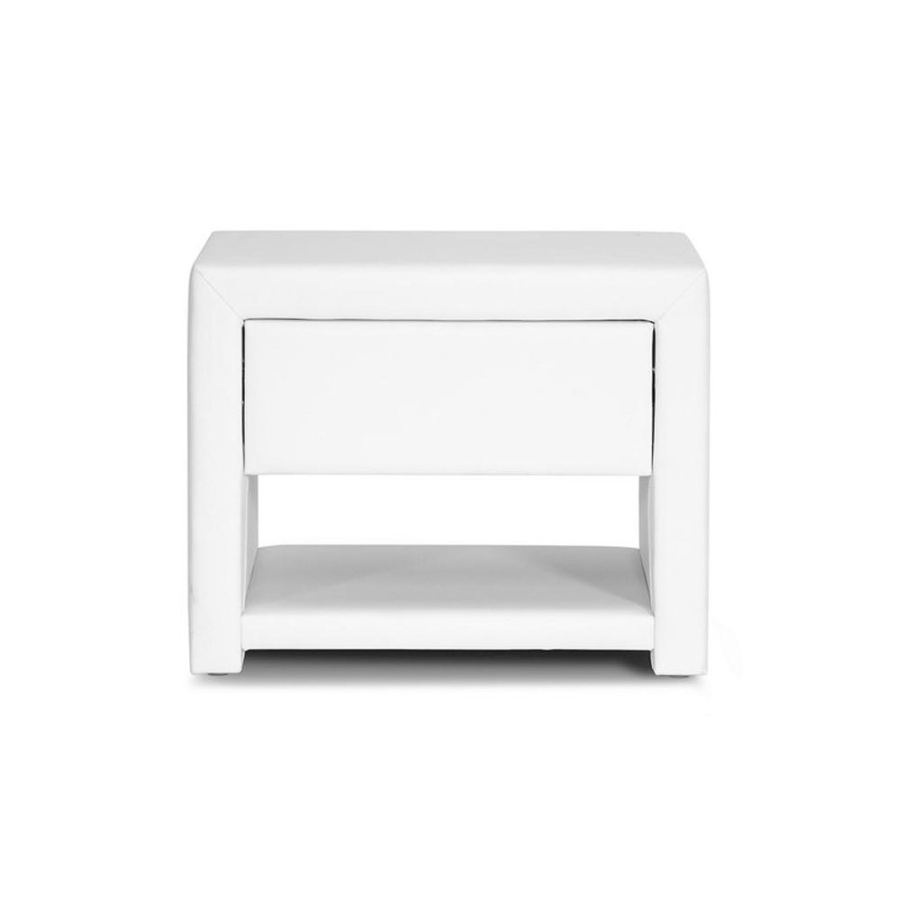 Baxton Studio Massey White Upholstered Modern Nightstand. Picture 1
