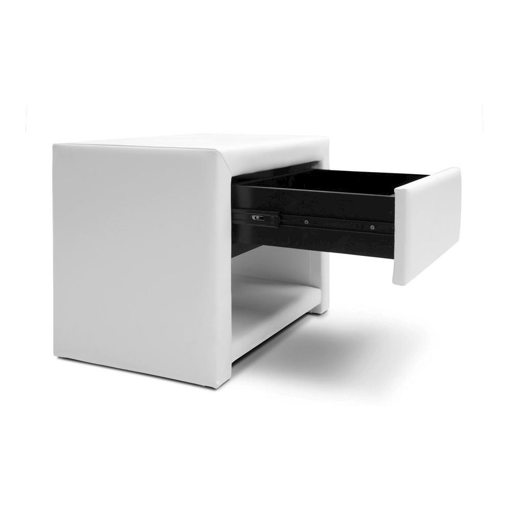 Baxton Studio Massey White Upholstered Modern Nightstand. Picture 3