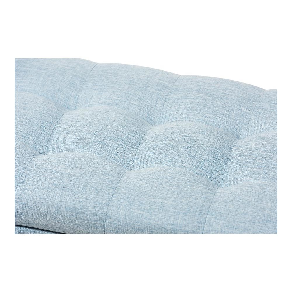 Light Blue Fabric Upholstered Grid-Tufting Storage Ottoman Bench. Picture 6