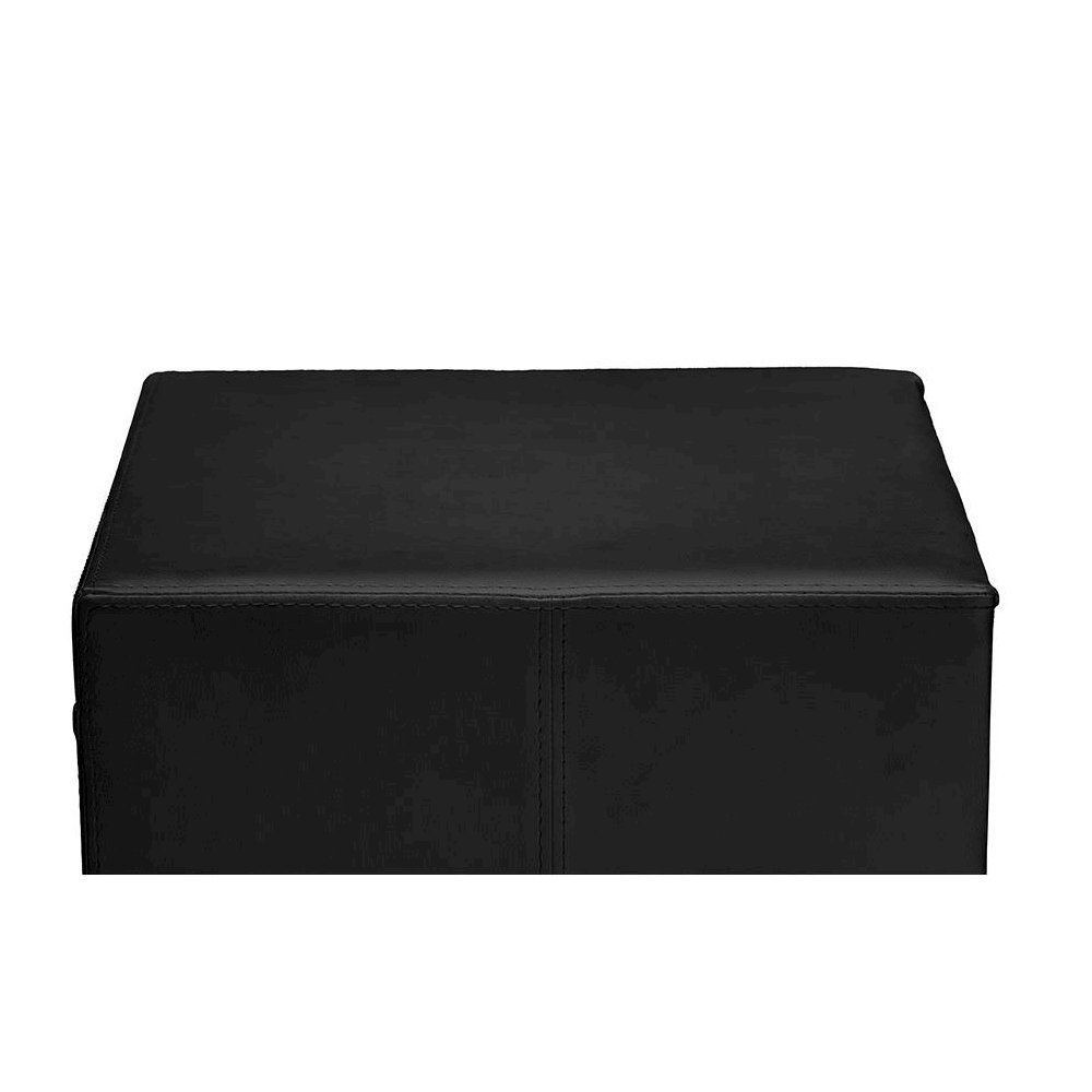 Dorian Black Faux Leather Upholstered Modern Nightstand. Picture 2