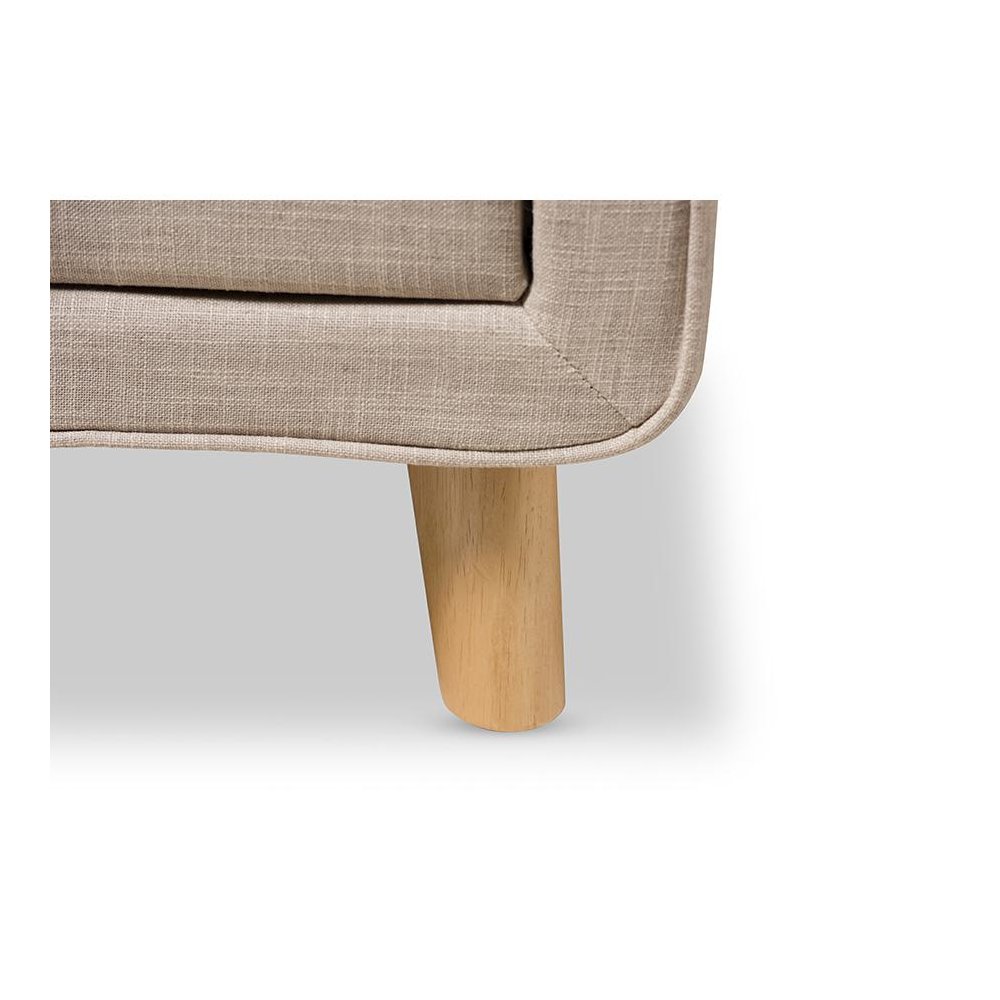 Baxton Studio Jonesy Mid-Century Beige Linen Upholstered 2-Drawer Nightstand. Picture 6