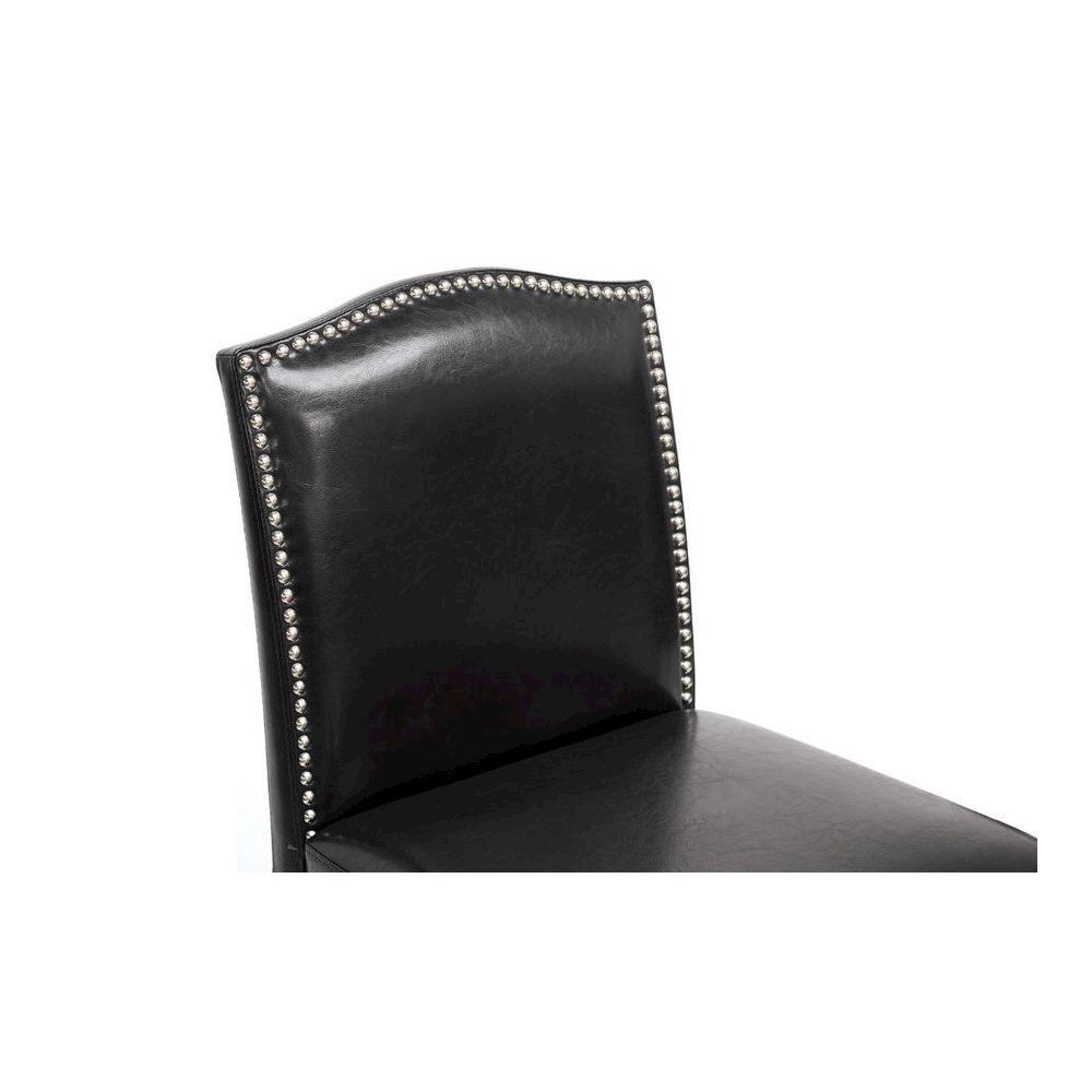 Baxton Studio Libra Black Modern Bar Stool with Nail Head Trim (Set of 2). Picture 2