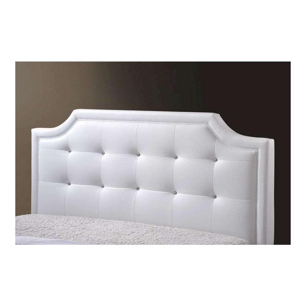 Baxton Studio Carlotta White Modern Bed with Upholstered Headboard - Full Size. Picture 1