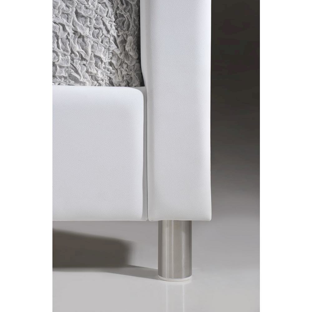 Baxton Studio Carlotta White Modern Bed with Upholstered Headboard - Full Size. Picture 3