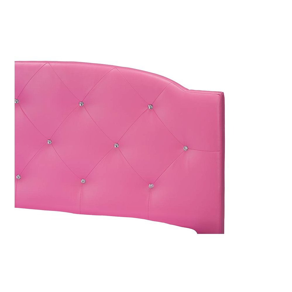Canterbury Pink Leather Contemporary Full-Size Bed. Picture 3