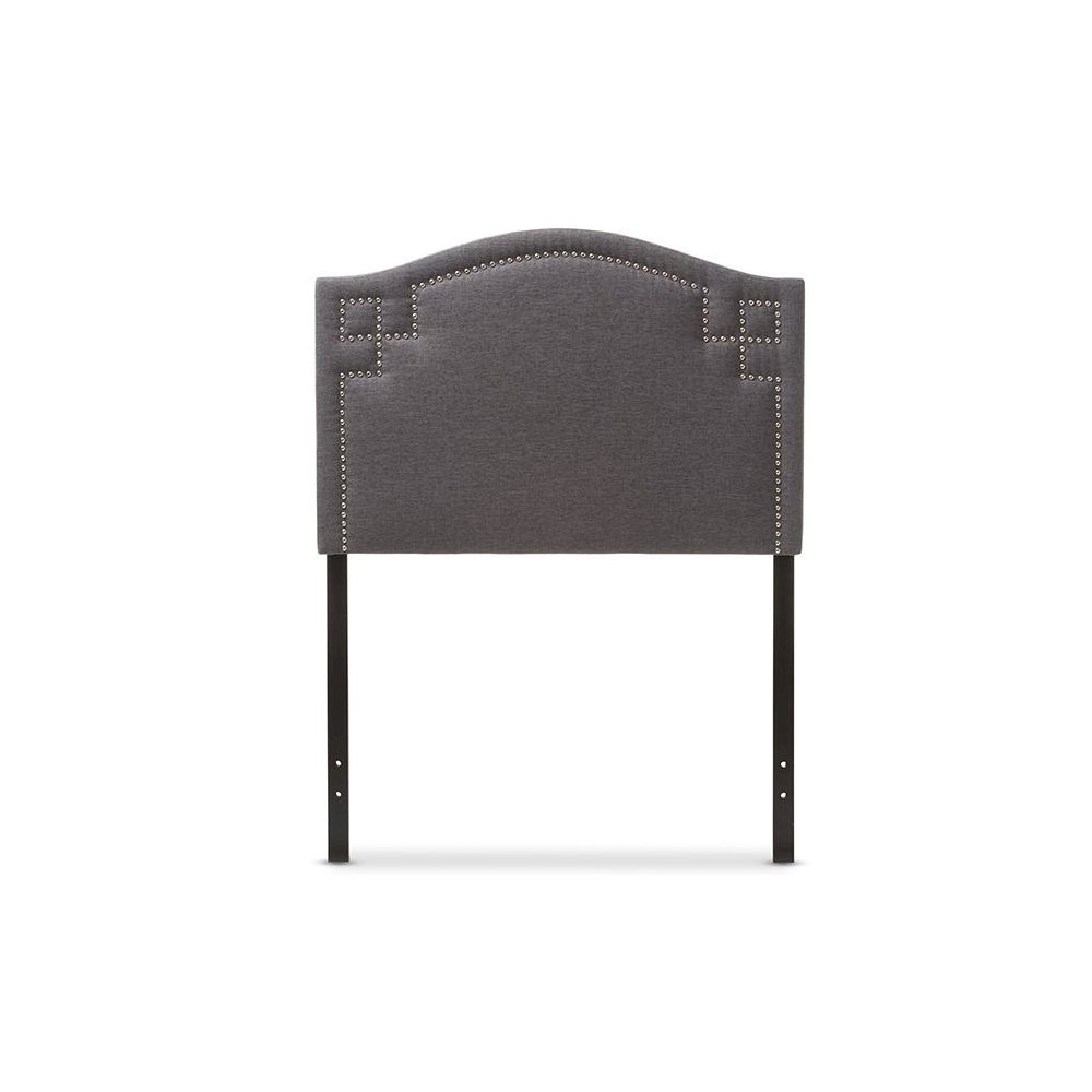 Aubrey Modern and Contemporary Dark Grey Fabric Upholstered Twin Size Headboard. Picture 1