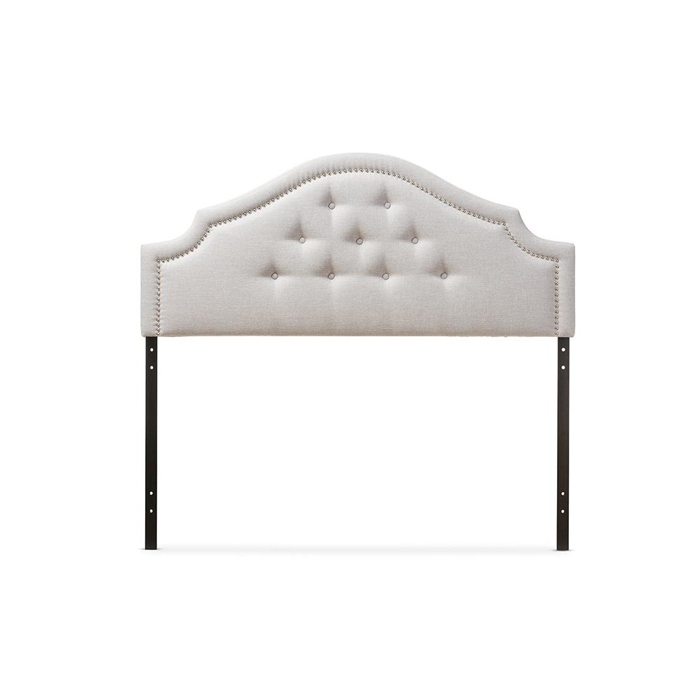 Grayish Beige Fabric Upholstered Full Size Headboard. Picture 1