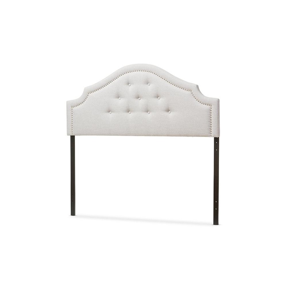 Grayish Beige Fabric Upholstered Full Size Headboard. Picture 2