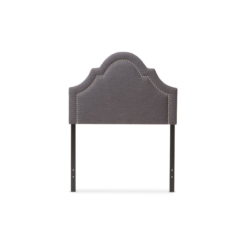 Rita Modern and Contemporary Dark Grey Fabric Upholstered Twin Size Headboard. Picture 1