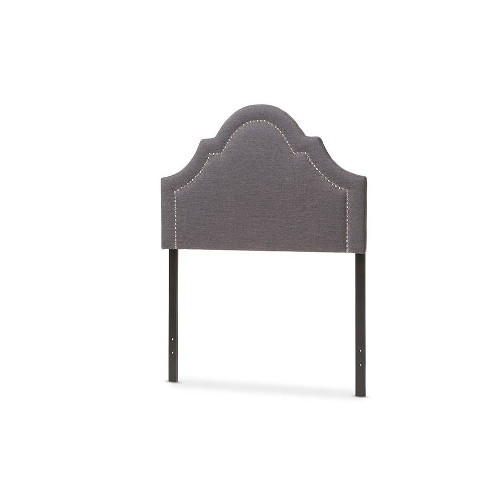 Rita Modern and Contemporary Dark Grey Fabric Upholstered Twin Size Headboard. Picture 2