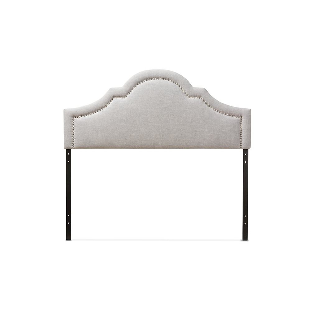 Grayish Beige Fabric Upholstered Full Size Headboard. Picture 1