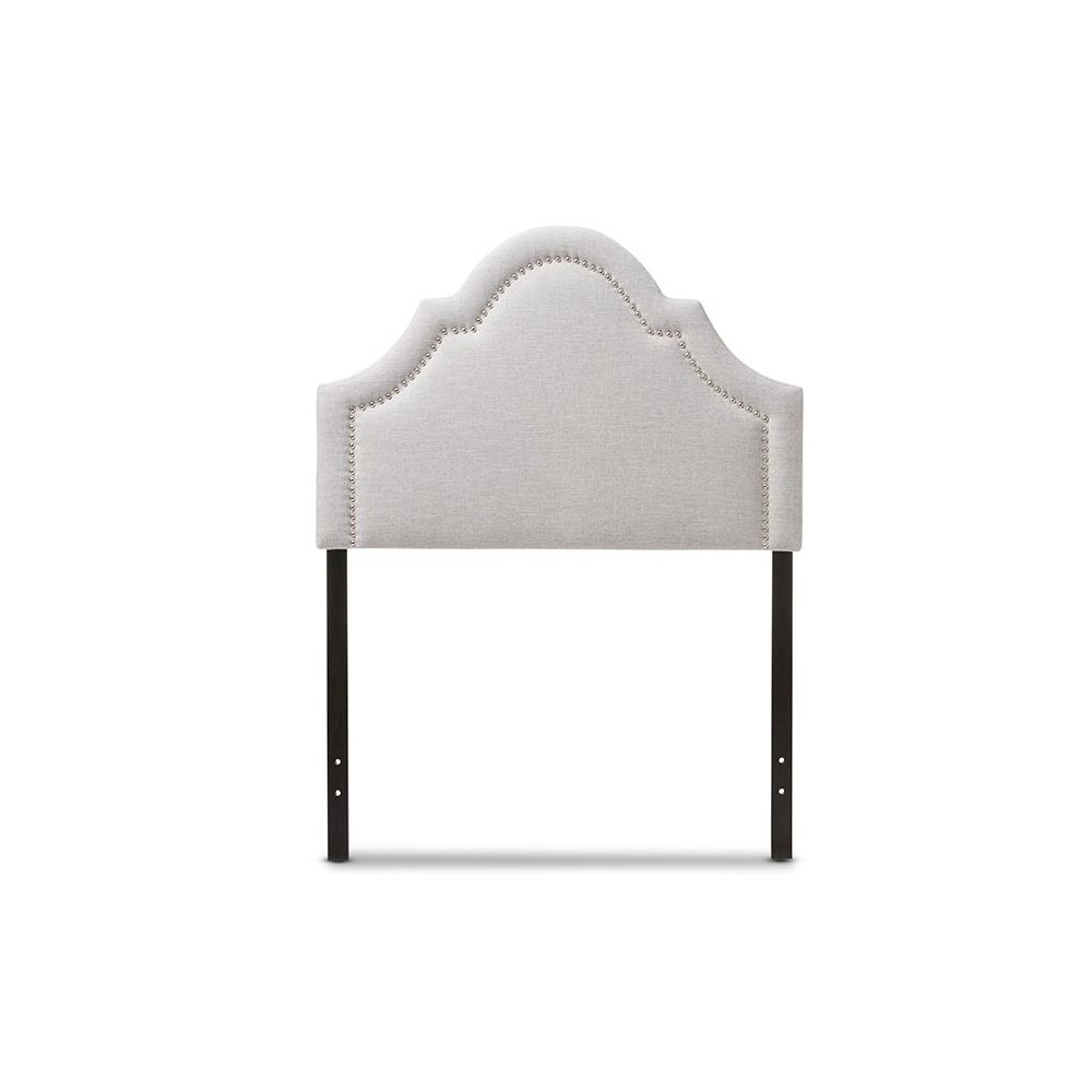 Grayish Beige Fabric Upholstered Twin Size Headboard. Picture 1