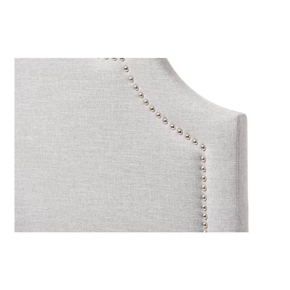 Grayish Beige Fabric Upholstered Twin Size Headboard. Picture 3