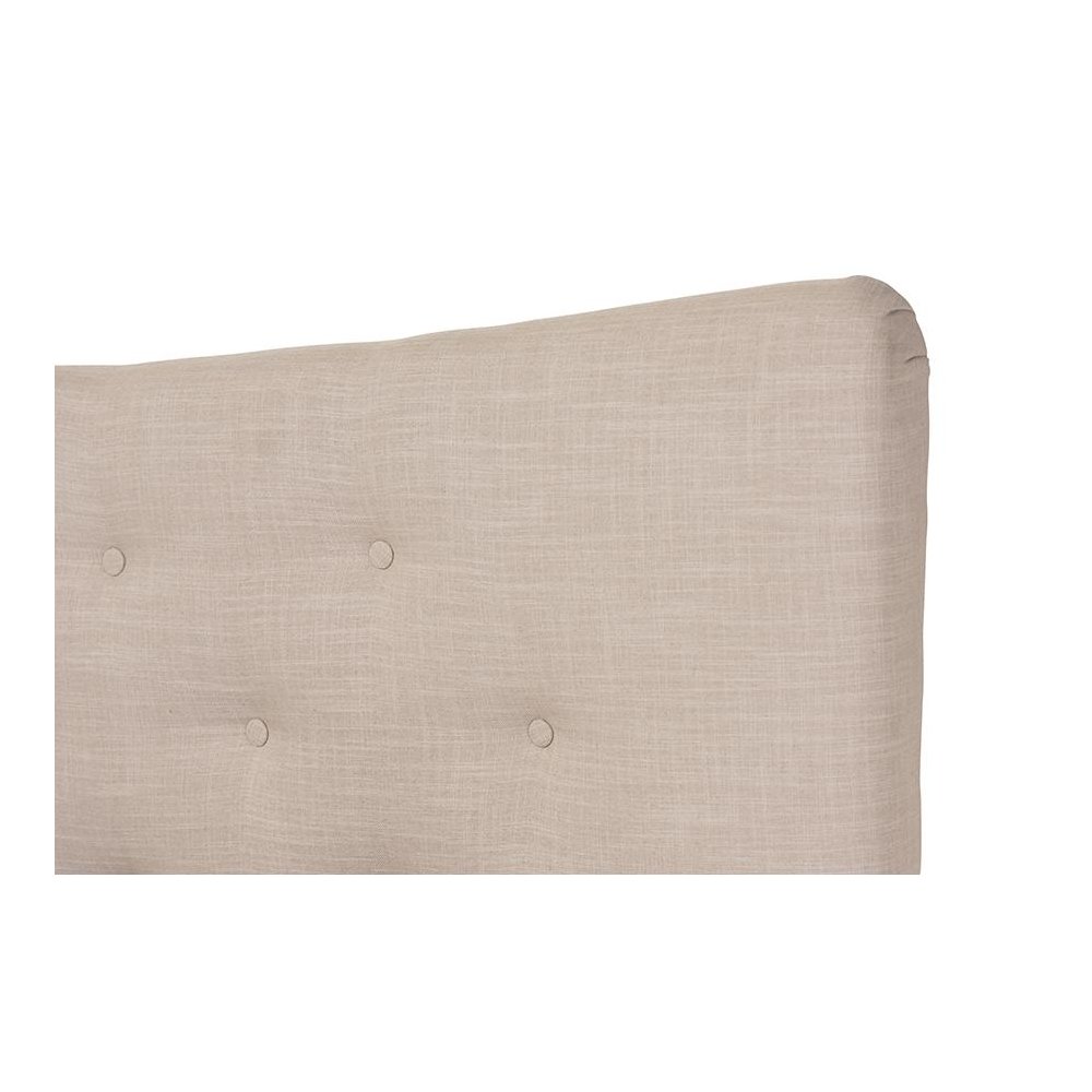 Baxton Studio Hannah Mid-Century Modern Beige Linen Queen Size Platform Bed. Picture 3