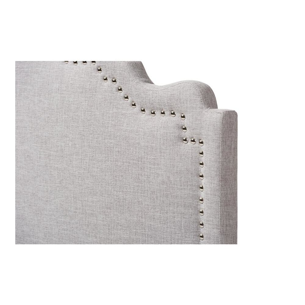 Nadeen Modern and Contemporary Greyish Beige Fabric Twin Size Headboard. Picture 3