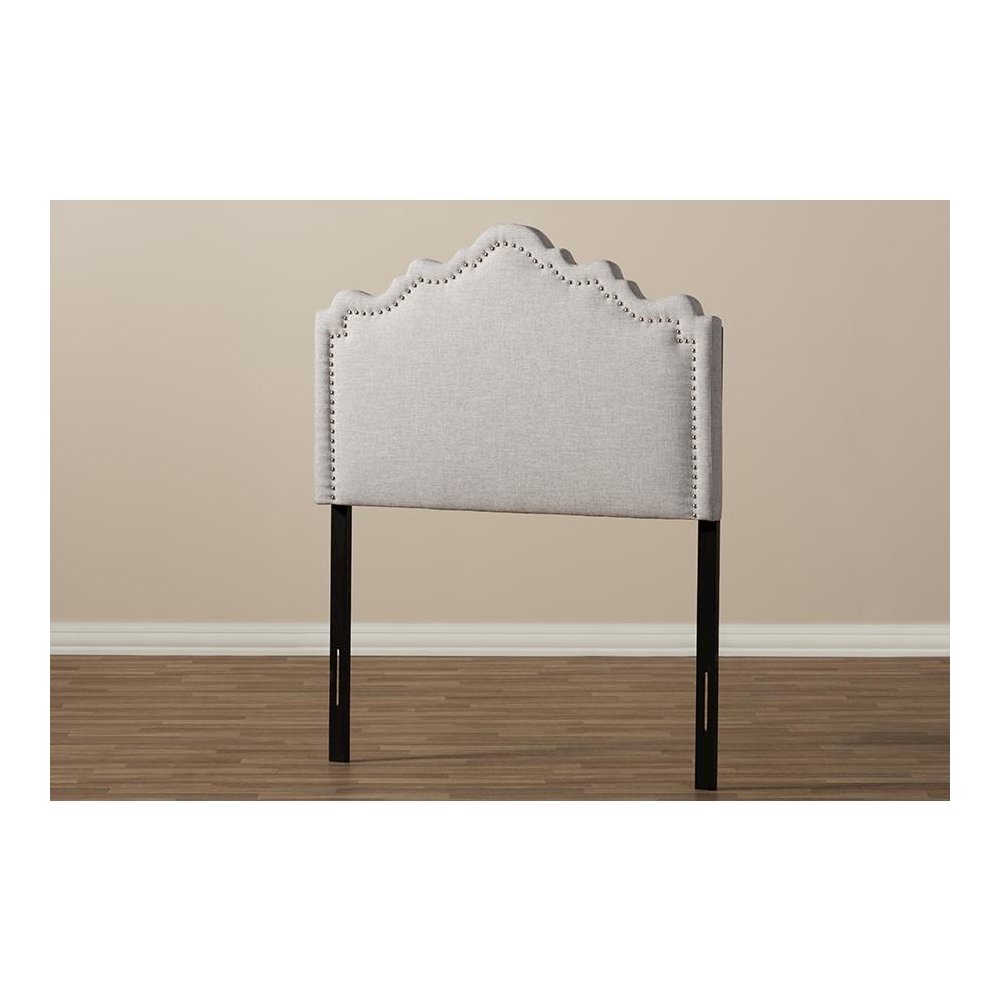 Nadeen Modern and Contemporary Greyish Beige Fabric Twin Size Headboard. Picture 5