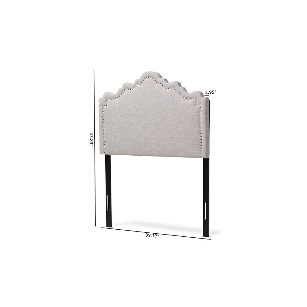 Nadeen Modern and Contemporary Greyish Beige Fabric Twin Size Headboard. Picture 6
