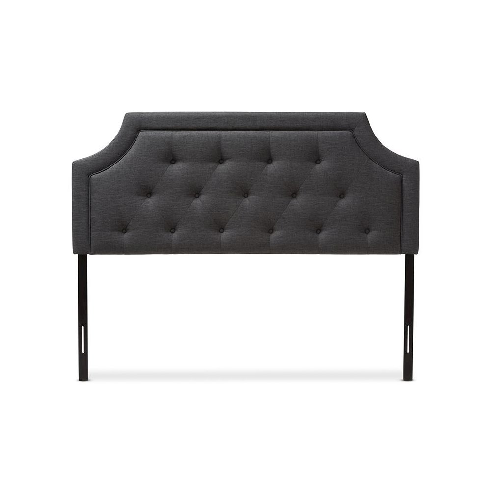 Baxton Studio Mars Modern and Contemporary Dark Grey Fabric Full Size Headboard. Picture 2