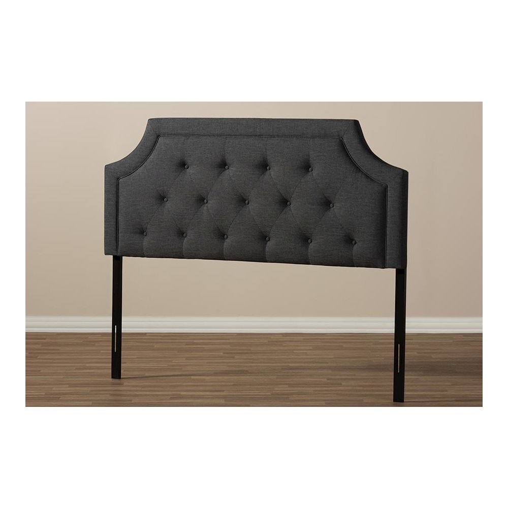Baxton Studio Mars Modern and Contemporary Dark Grey Fabric Full Size Headboard. Picture 5