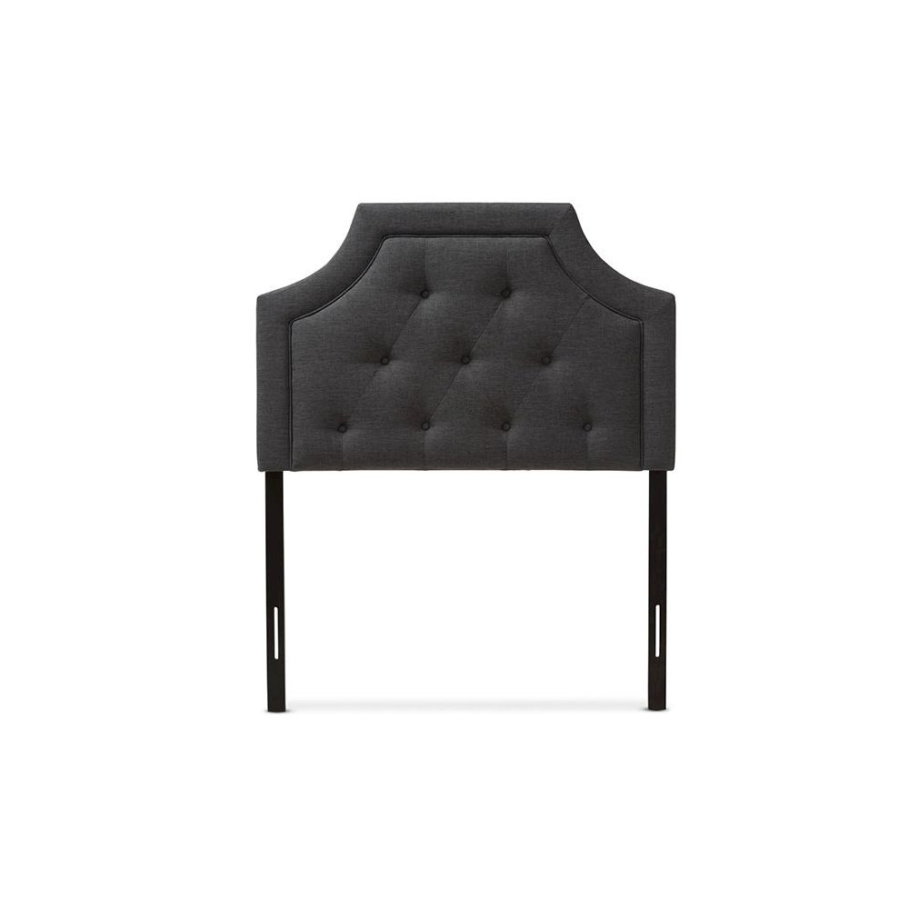 Baxton Studio Mars Modern and Contemporary Dark Grey Fabric Twin Size Headboard. Picture 2