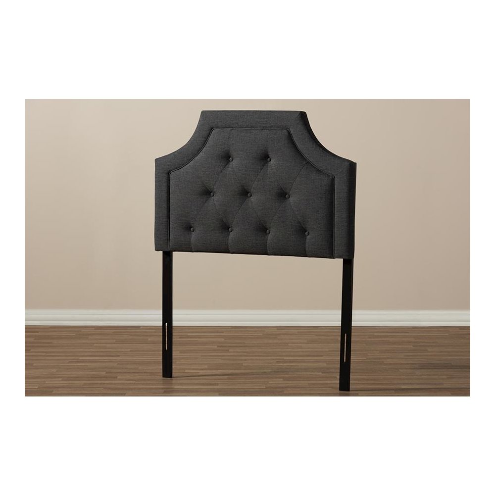 Baxton Studio Mars Modern and Contemporary Dark Grey Fabric Twin Size Headboard. Picture 5