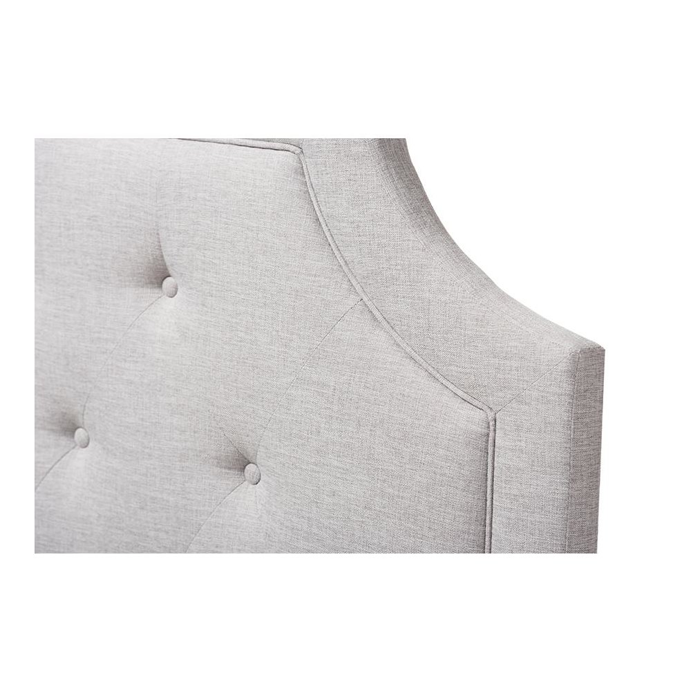 Mars Modern and Contemporary Greyish Beige Fabric Full Size Headboard. Picture 3